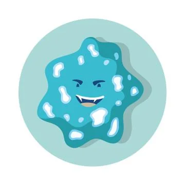Bacterium comic character isolated icon Stock Illustration