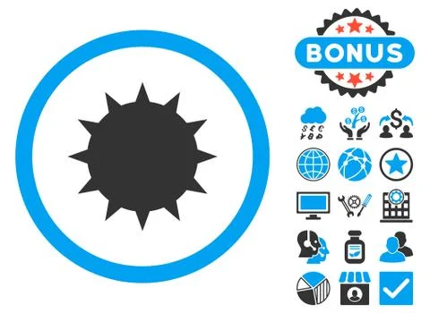 Bacterium Flat Vector Icon with Bonus Illustrazione stock