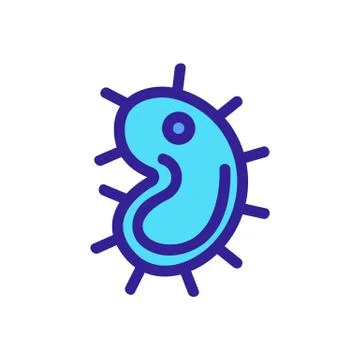 Bacterium icon vector. Isolated contour symbol illustration Иллюстрация