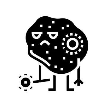 Bacterium ill glyph icon vector illustration Stock Illustration