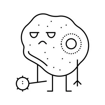 Bacterium ill line icon vector illustration 스톡 일러스트