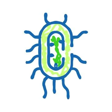 Bacterium microbe microorganism germ cell biology illustration Illustrazione stock