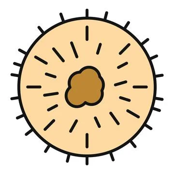 Bacterium or cell icon showing microbial organism Stock Illustration