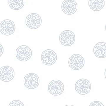 Bacterium researching glyph vector seamless pattern Illustrazione stock