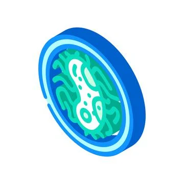 Bacterium researching isometric icon vector illustration Illustrazione stock