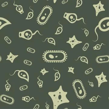 Bacterium seamless pattern Stock Illustration