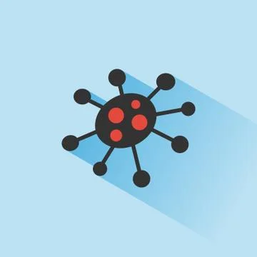 Bactery icon with shadow on a blue background Stock Illustration