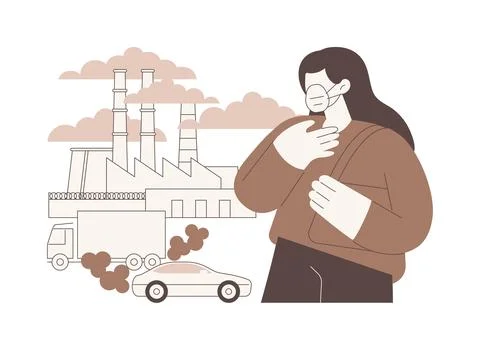 Bad air quality isolated cartoon vector illustrations. Stock Illustration