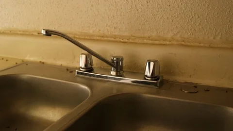 Bad apartment sink pan Stock Footage 89287375