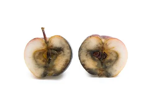 Bad apple halves Stock Photos