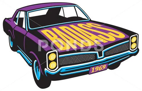 Bad Ass Muscle Car vector design Stock Illustration