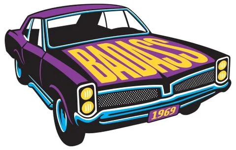 Bad Ass Muscle Car vector design Stock Illustration