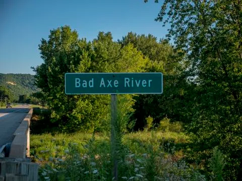 Bad Axe River Sign Foto stock