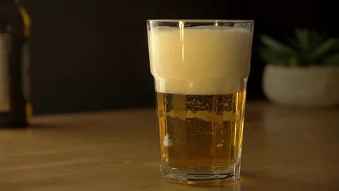 Bad Beer Pour with lots of Head. Stock Footage 82099260