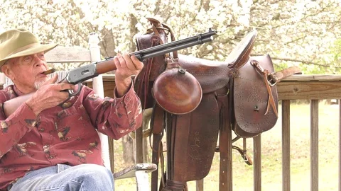 Bad Bob takes aim Stock Footage 87234071