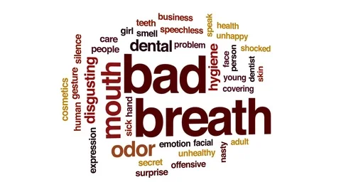 Bad breath animated word cloud, text des... | Stock Video | Pond5