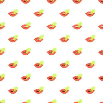 Bad breath concept pattern with repeating lips Stock Illustration