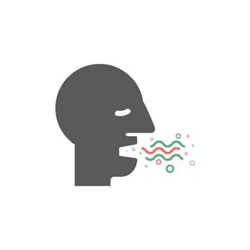 Bad Breath. Flat Icon. Vector icon for web graphic. Stock Illustration