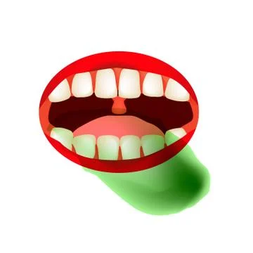 Bad breath. Halitosis. The structure of the teeth and oral cavity. Diseases of Stock Illustration