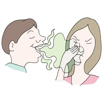 Bad breath man Stock Illustration