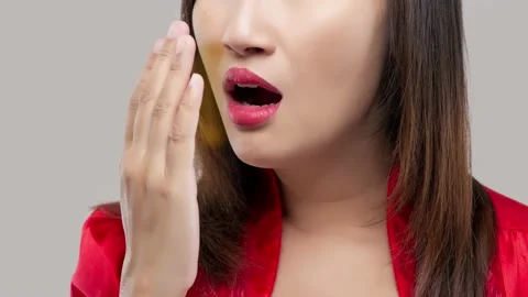 Bad breath or Halitosis Stock Footage 164149463