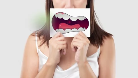 Bad breath or Halitosis. Stock Footage 206005976