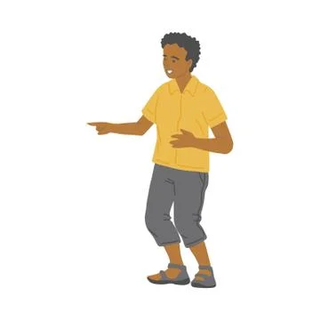 Bad bully behavior of the kid boy a cartoon isolated vector illustration イラスト素材