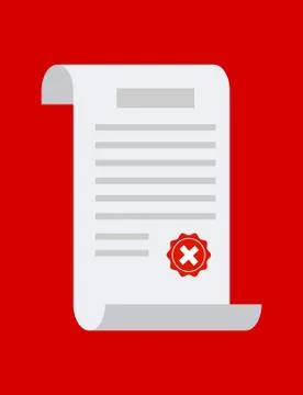 Bad certificate illustration. Vector Illustration Stock Illustration