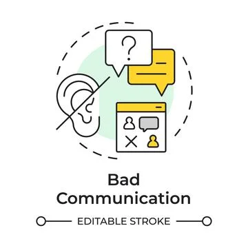 Bad communication multi color concept icon Stock Illustration