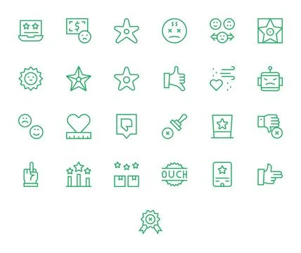 Bad Comprehensive Vector Bundle with 25 Display Perfect Regular Line 128x12.. Stock Illustration