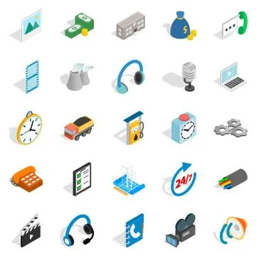 Bad connection icons set, isometric style Stock Illustration