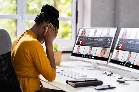 Bad Connection Video Problems 스톡 사진