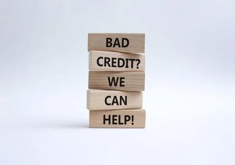Bad credit We can Help symbol. Wooden blocks with words Bad credit We can H.. Stock Photos