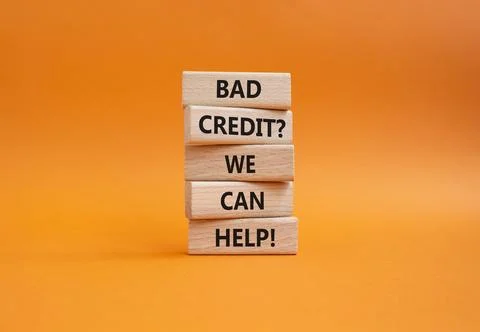 Bad credit We can Help symbol. Wooden blocks with words Bad credit We can H.. Stock Photos