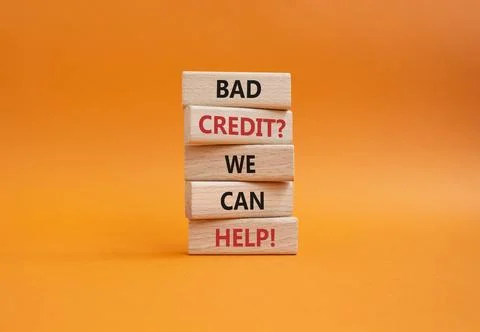Bad credit We can Help symbol. Wooden blocks with words Bad credit We can H.. Stock Photos