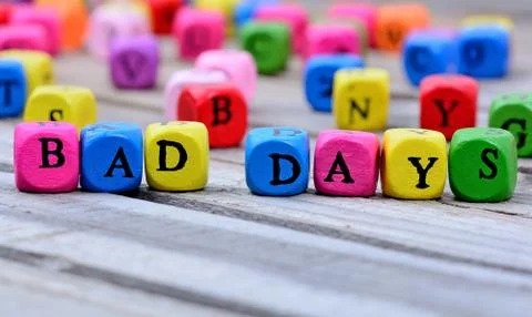Bad days words on table 스톡 사진