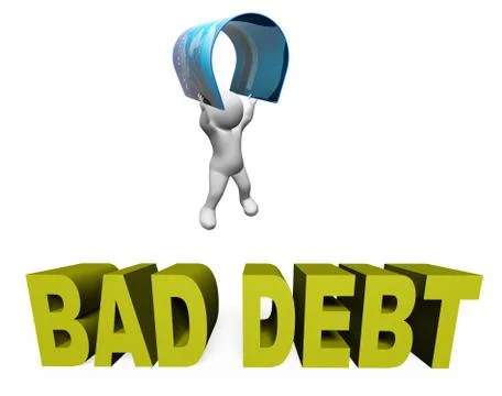 Bad Debt Represents Doubtful Debts And Arrears 3d Rendering Illustrazione stock