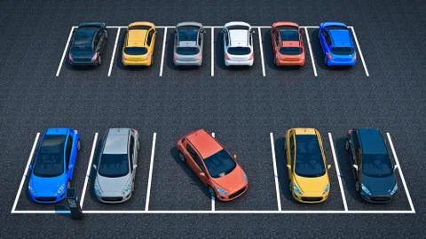 Bad Driver on Parking. 3d rendering Stock Illustration