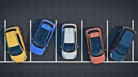 Bad Driver on Parking. 3d rendering Stock Illustration