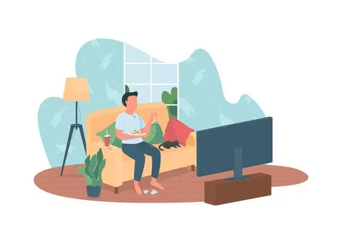 Bad eating habit 2D vector web banner, poster 스톡 일러스트
