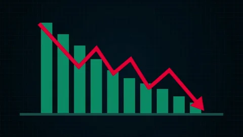 Bad Economy Recession Graph Chart Animation 2d Animation with Alpha Matte Stock Footage 336292893