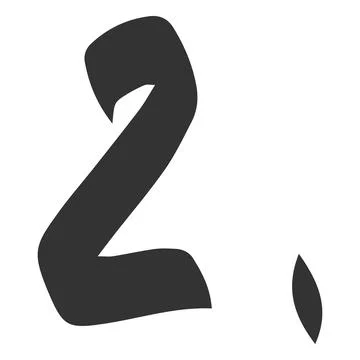 Bad exam score black marker symbol, 2. points test score, two number low test Stock Illustration