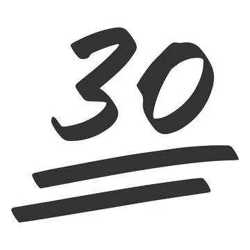 Bad exam score black marker symbol, 30 points test score hand drawn illustration Stock Illustration