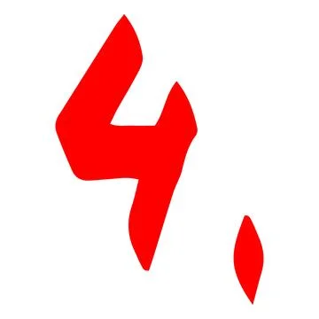 Bad exam score red marker symbol, 4. points test score, four number point low Stock Illustration