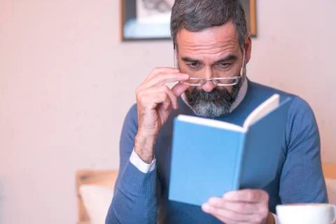 Bad eyesight for an elderly man Stock Photos