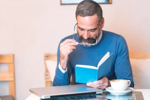 Bad eyesight for an elderly man Stock Photos