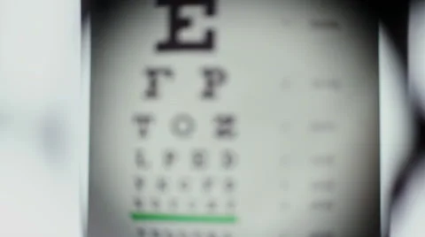 Bad eyesight, optometrist puts different lenses in front of eye Stock Footage