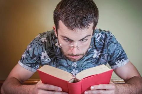 Bad eyesight for a young man Stock Photos