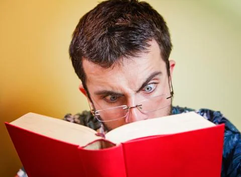 Bad eyesight for a young man Stock Photos