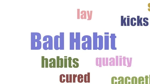 Bad Habit Word Cloud Animated On White Background Stock Footage 107248475